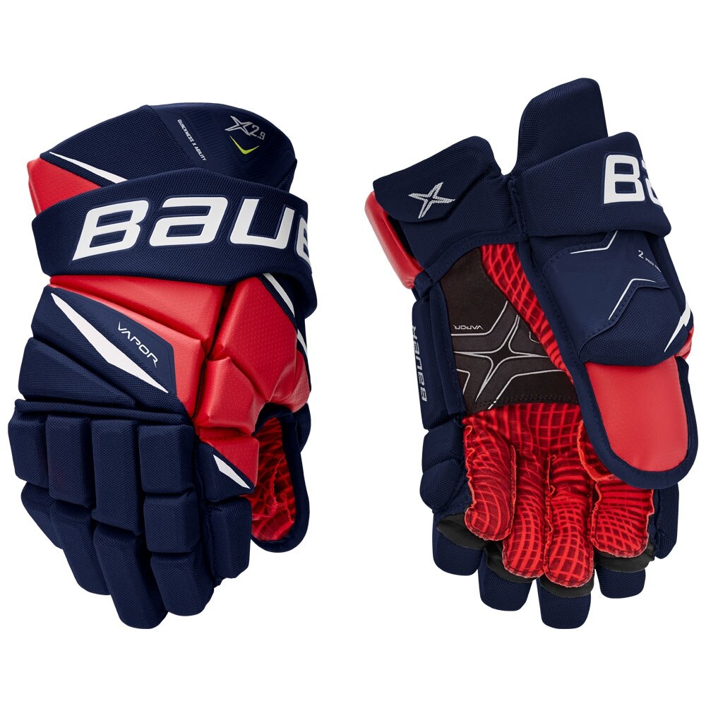 Bauer Vapor X2.9 Junior Hockeyhanske Marine/Rød/Hvit