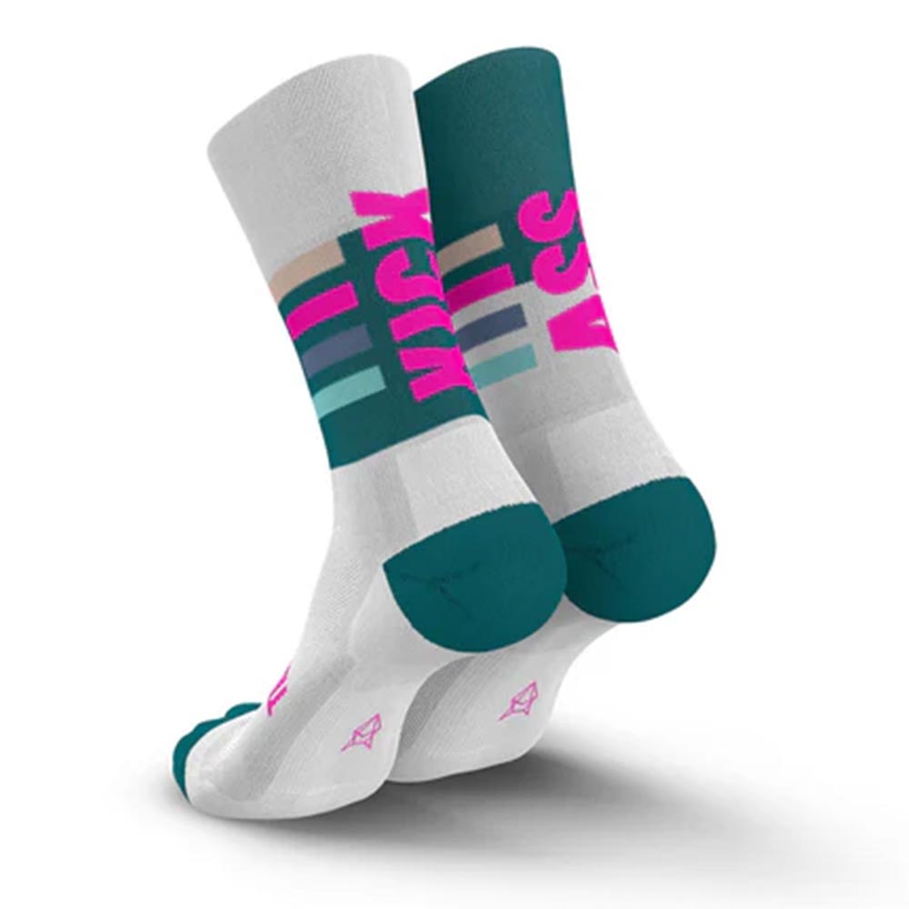 Incylence Kickass v3 High-Cut Løpesokker Hvit/Grønn/Rosa