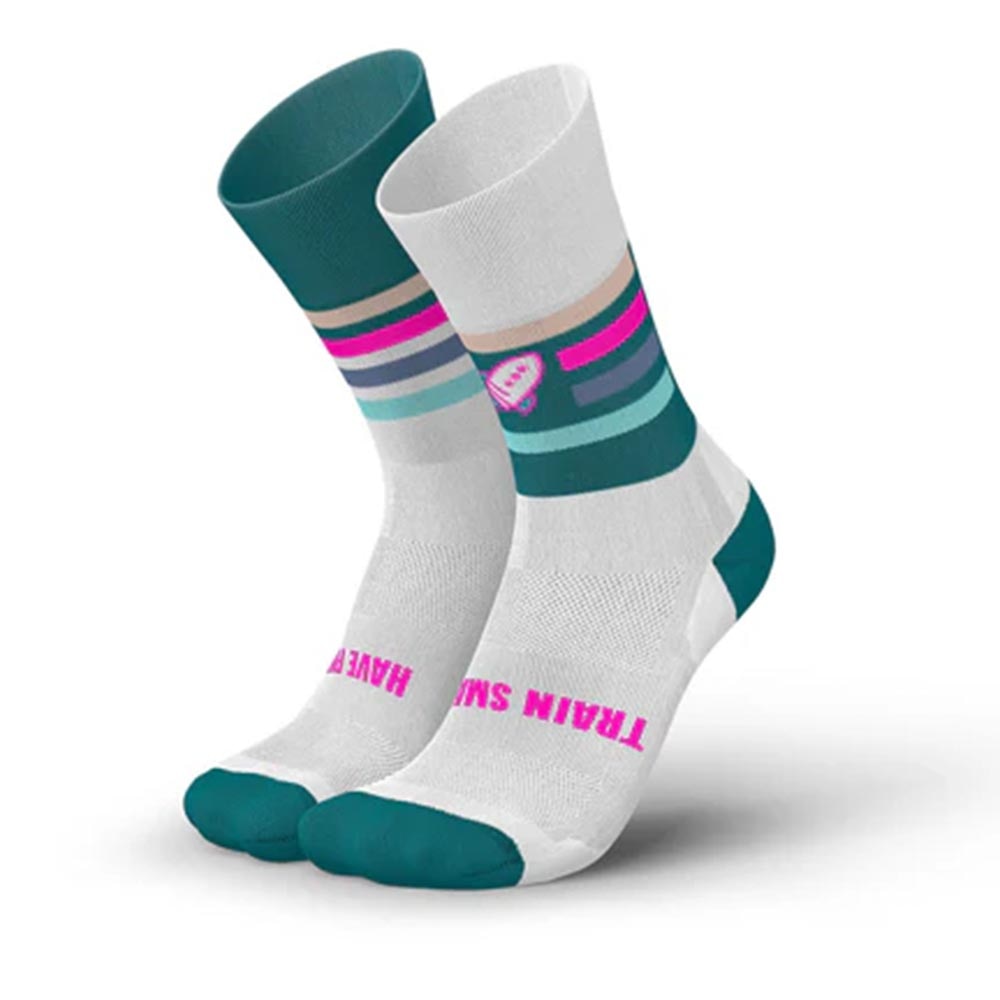 Incylence Kickass v3 High-Cut Løpesokker Hvit/Grønn/Rosa