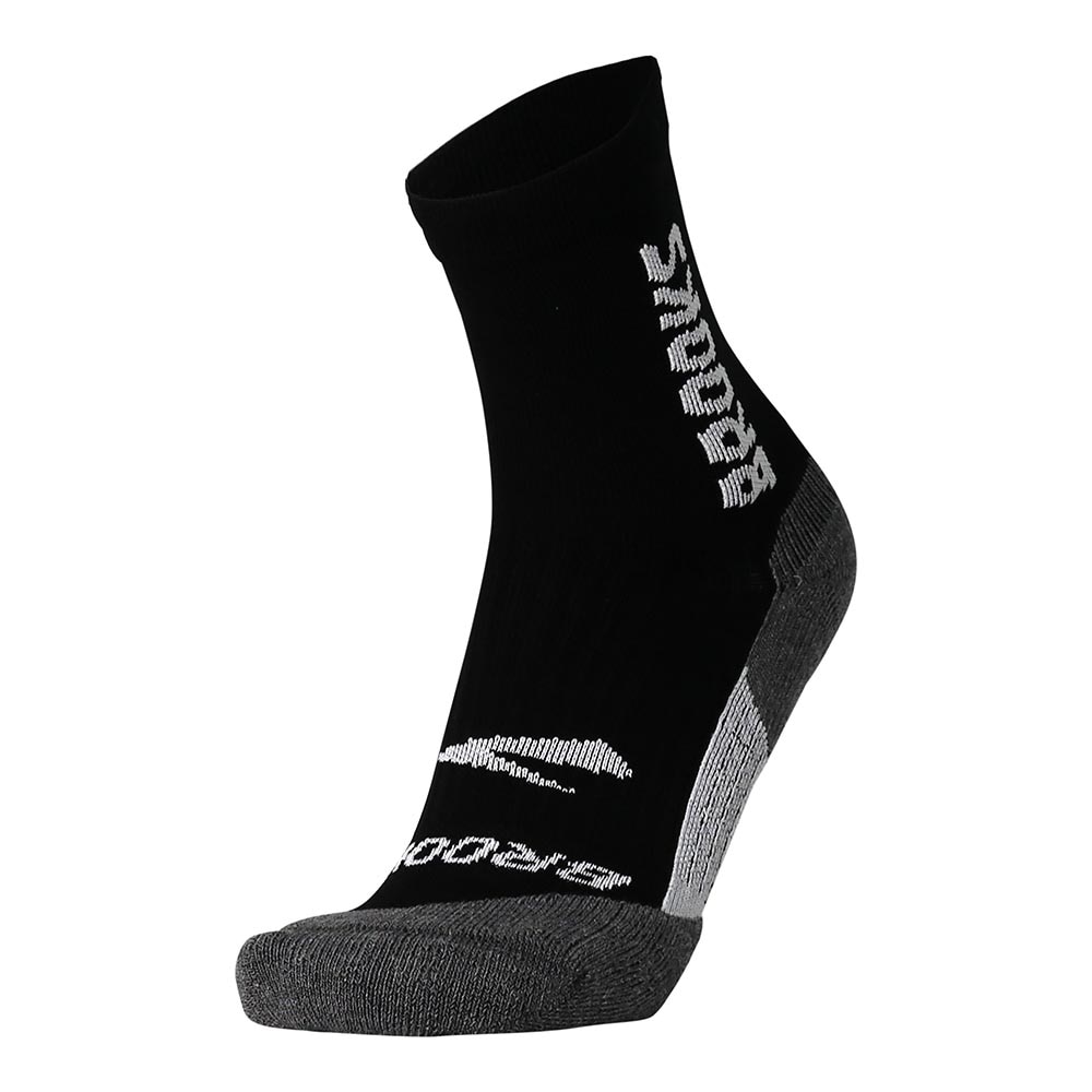Brooks Ghost Crew Løpesokker Sort/Hvit/Grå