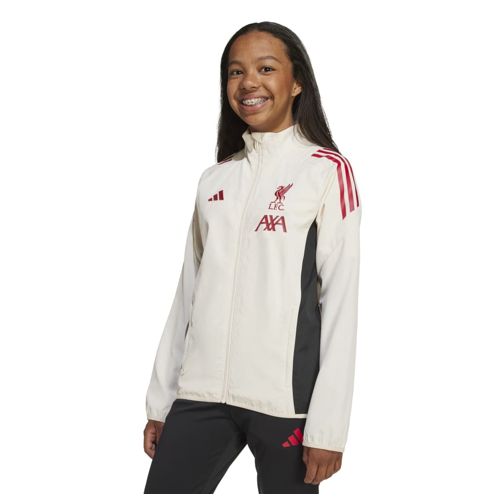 Adidas Liverpool FC Tiro Presentation Fotballjakke 25/26 Barn Hvit/Rød