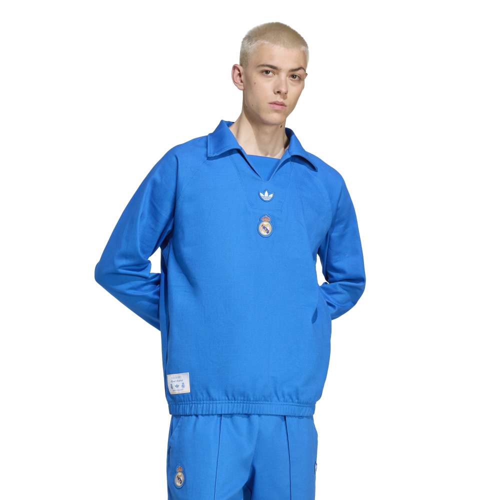 Adidas Real Madrid Terrace Icons Langermet Trøye Blå