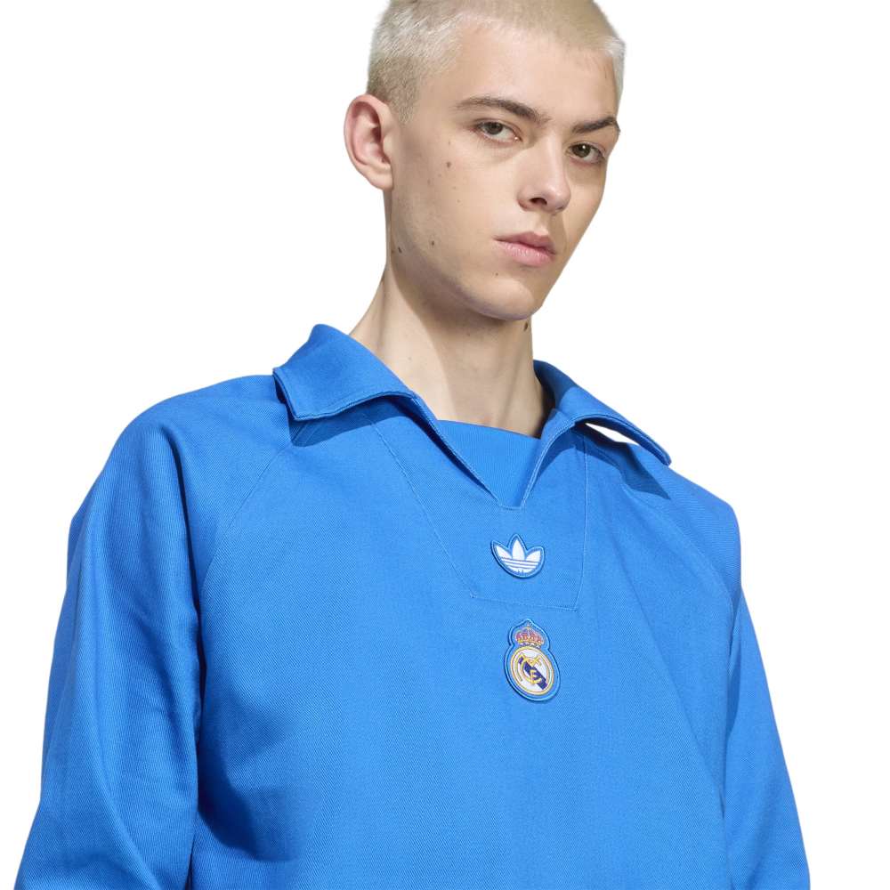 Adidas Real Madrid Terrace Icons Langermet Trøye Blå
