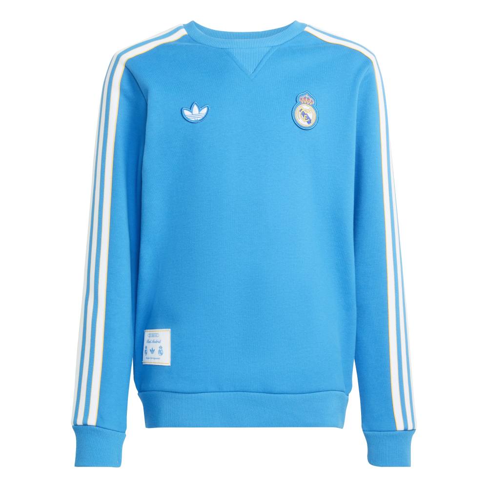 Adidas Real Madrid Terrace Icons Crew Genser Barn Blå