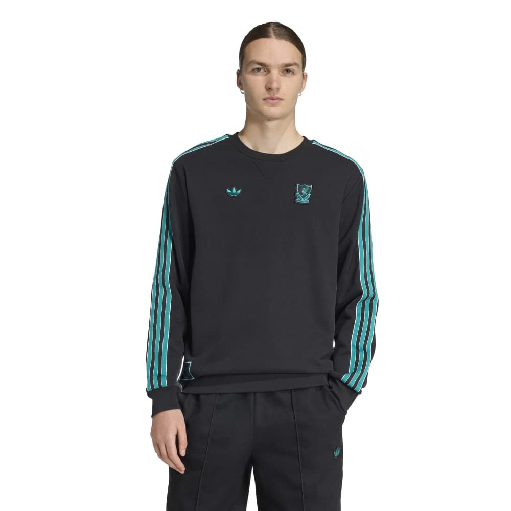 Adidas Liverpool FC Terrace Icons Crew Genser Sort/Grønn