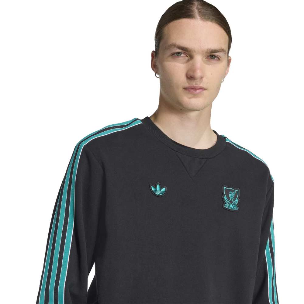 Adidas Liverpool FC Terrace Icons Crew Genser Sort/Grønn