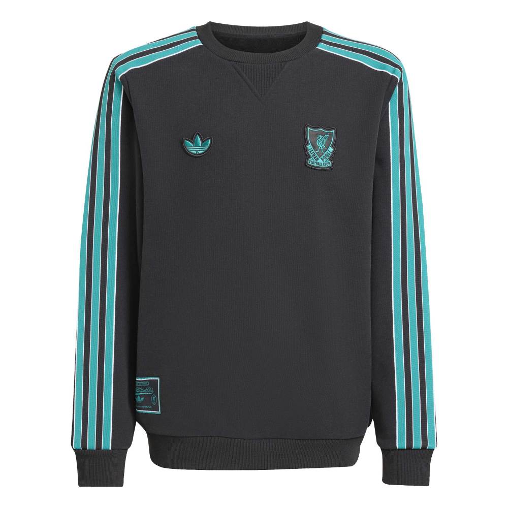 Adidas Liverpool FC Terrace Icons Crew Genser Barn Sort/Grønn