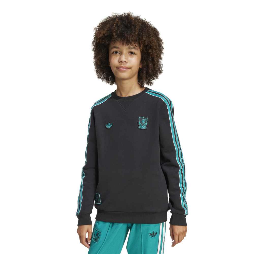Adidas Liverpool FC Terrace Icons Crew Genser Barn Sort/Grønn