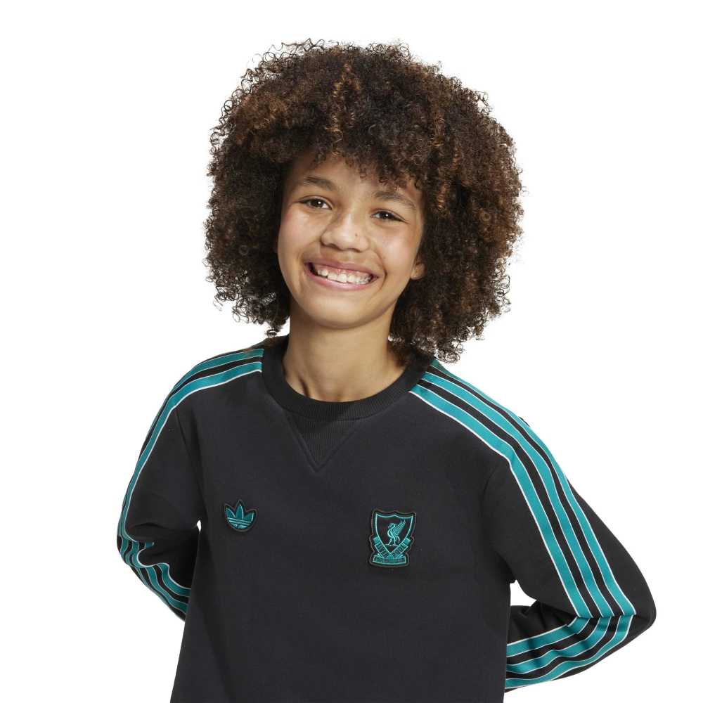 Adidas Liverpool FC Terrace Icons Crew Genser Barn Sort/Grønn
