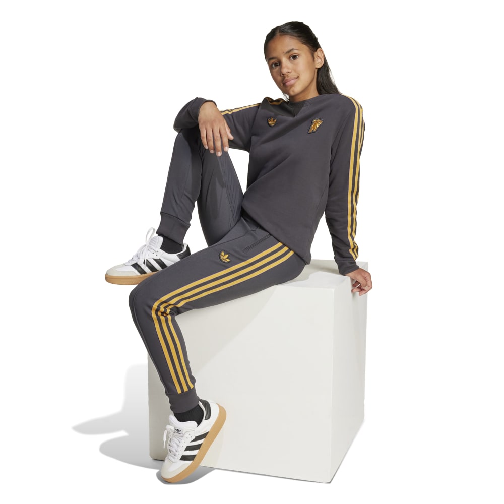 Adidas Manchester United Terrace Icons Crew Genser Barn Grå