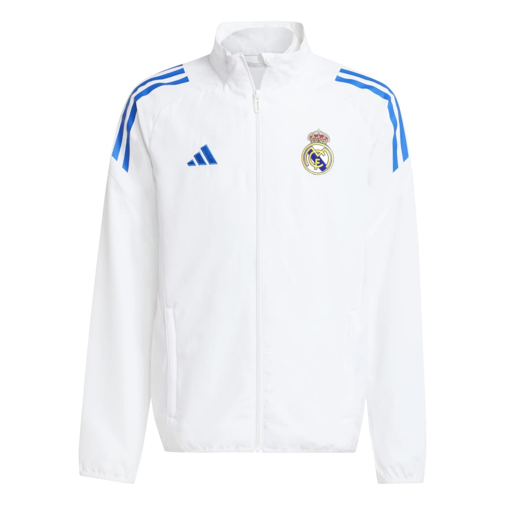 Adidas Real Madrid Tiro Presentation EU Fotballjakke 25/26 Barn Hvit/Blå