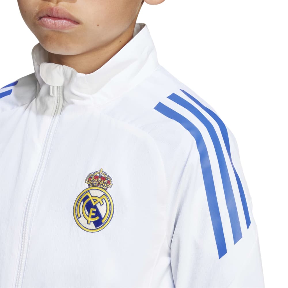 Adidas Real Madrid Tiro Presentation EU Fotballjakke 25/26 Barn Hvit/Blå
