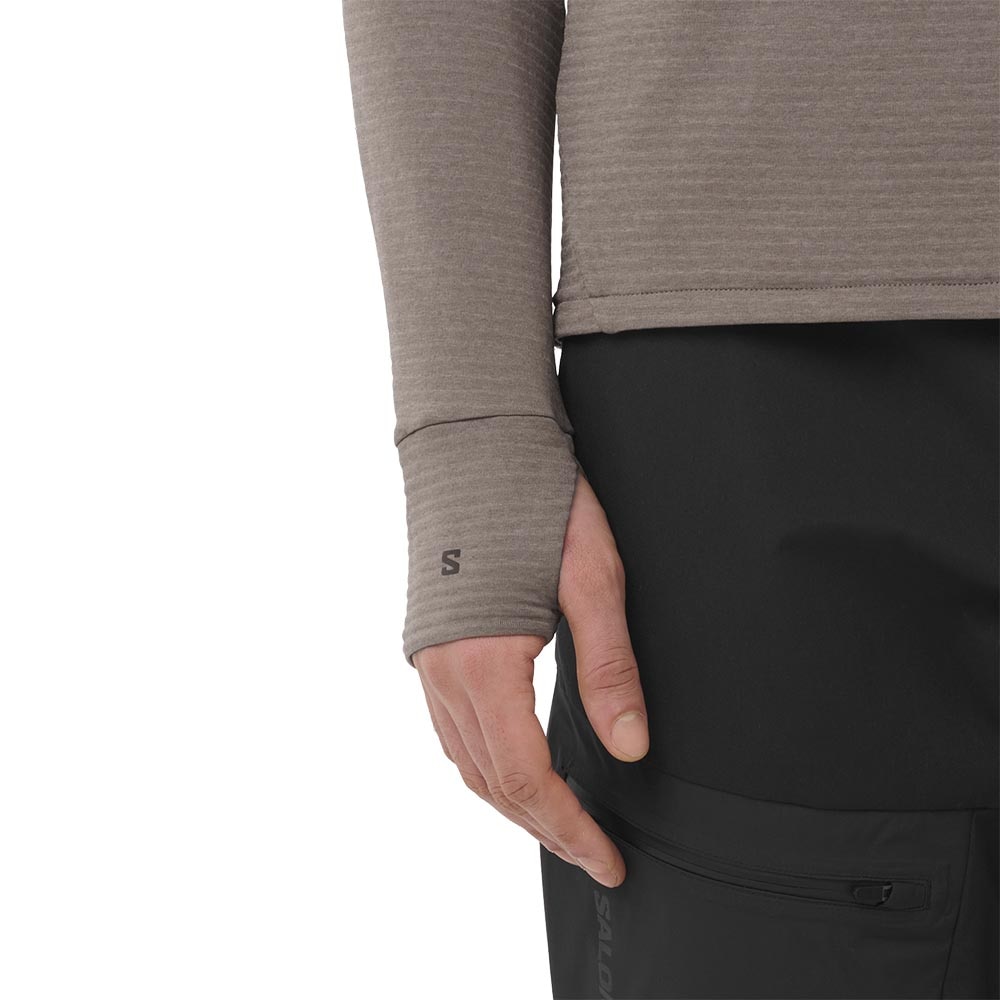 Salomon Essential Lightwarm Langermet Trøye Herre Brun