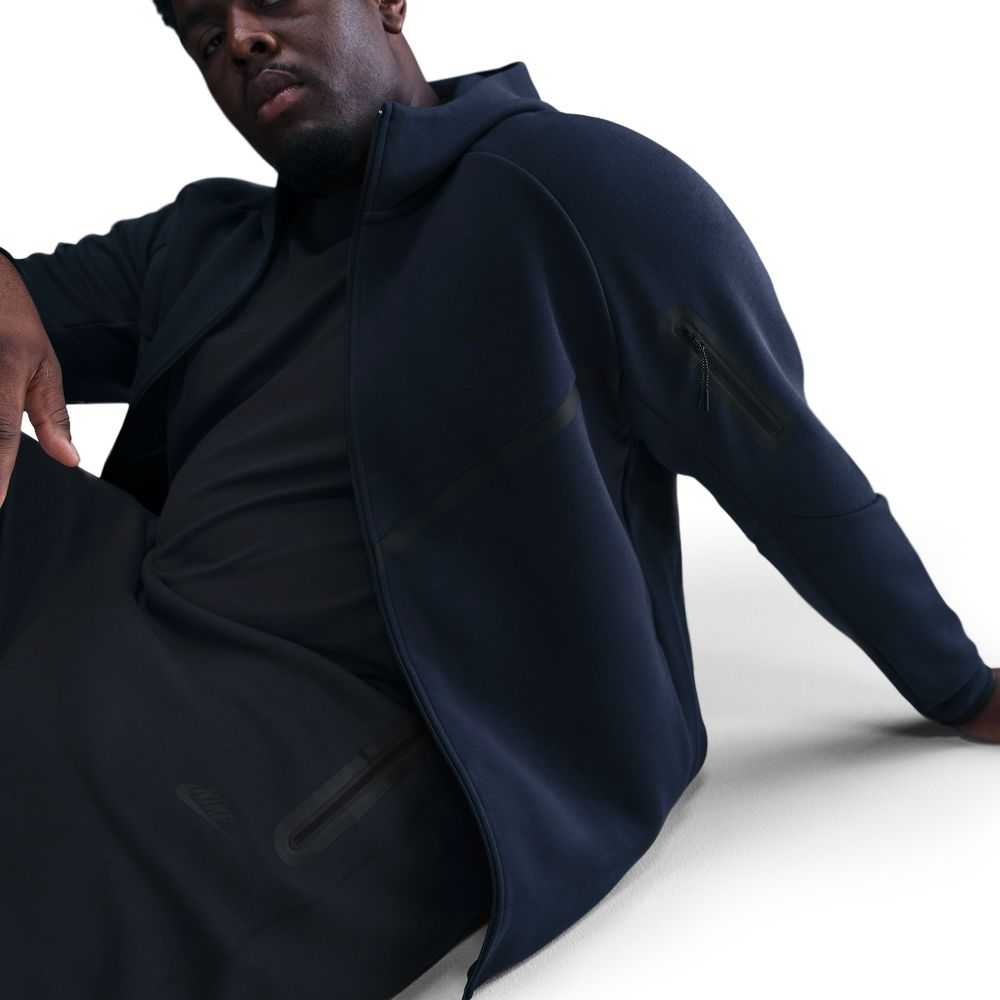 Nike NSW Tech Fleece Full-Zip Windrunner Hettegenser Marineblå
