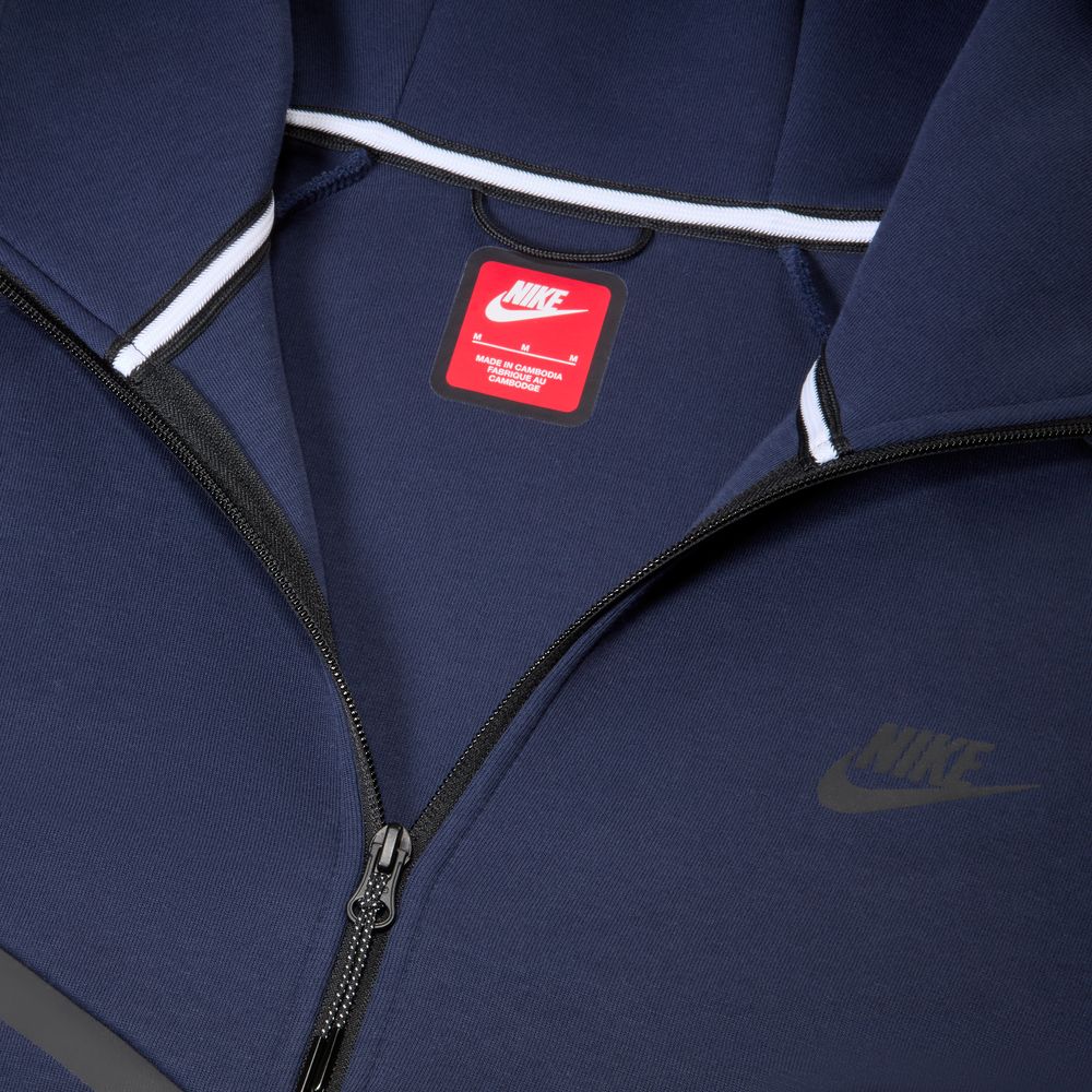 Nike NSW Tech Fleece Full-Zip Windrunner Hettegenser Marineblå