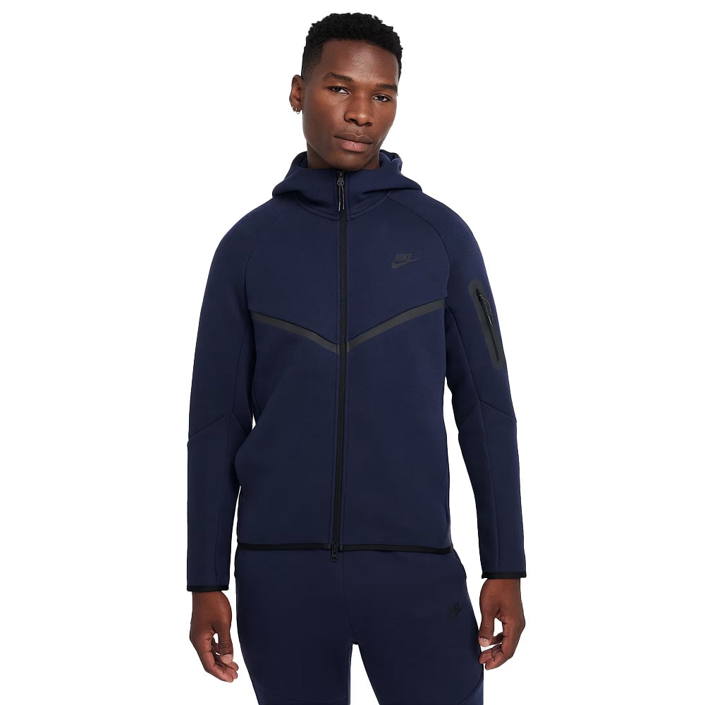 Nike NSW Tech Fleece Full-Zip Windrunner Hettegenser Marineblå