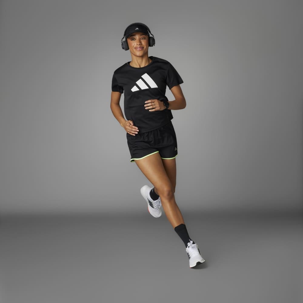 Adidas Run It Kortermet Trøye Dame Sort/Hvit