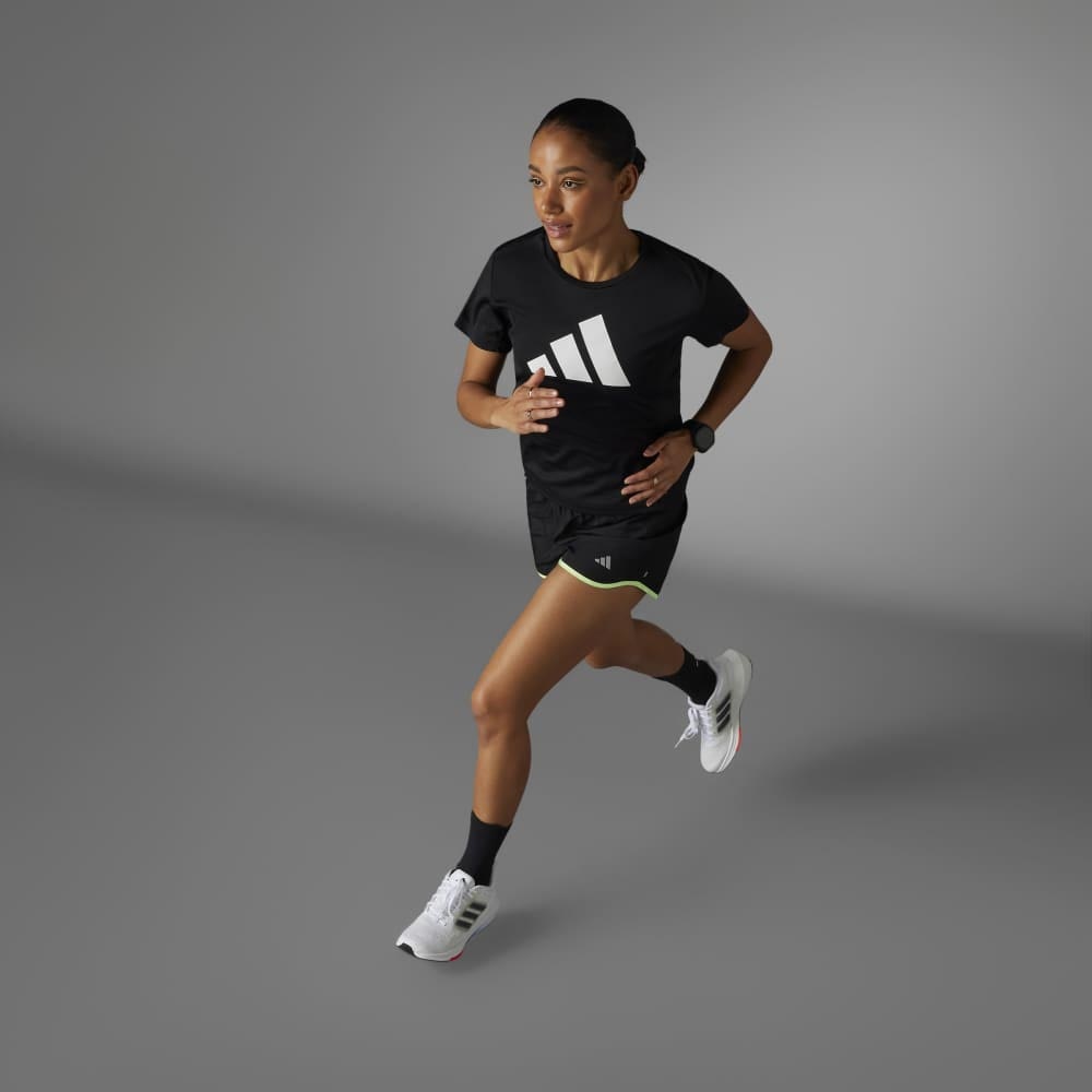 Adidas Run It Kortermet Trøye Dame Sort/Hvit