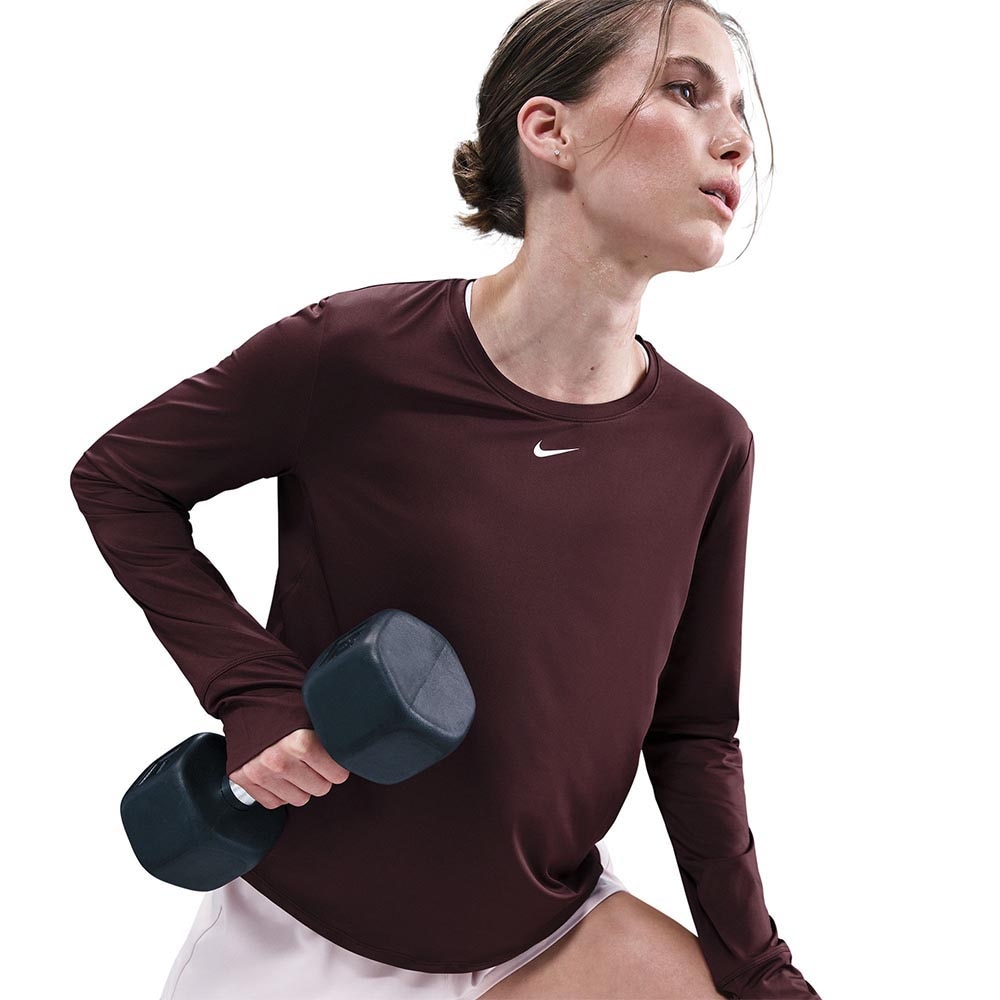 Nike Dri-Fit One Classic Langermet Trøye Dame Burgunder