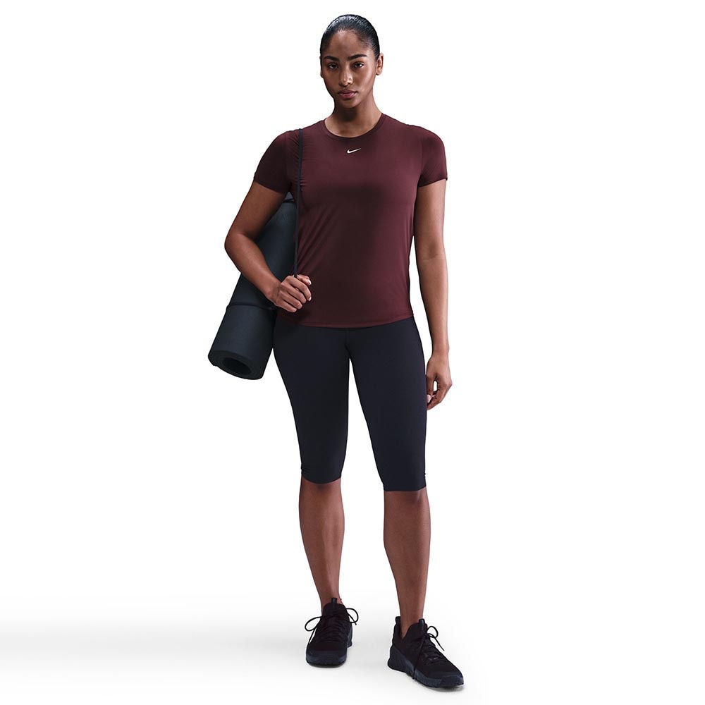 Nike Dri-Fit One Classic Kortermet Trøye Dame Burgunder