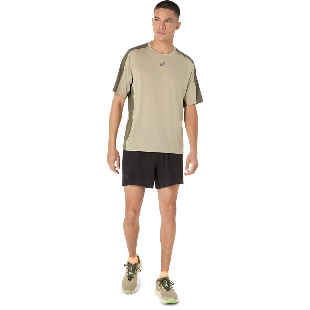 Asics FujiTrail Elite Kortermet Trøye Herre Grønn/Beige