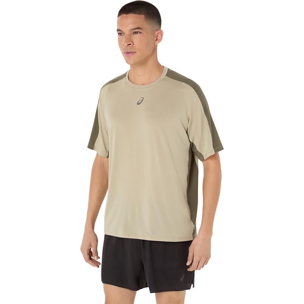 Asics FujiTrail Elite Kortermet Trøye Herre Grønn/Beige