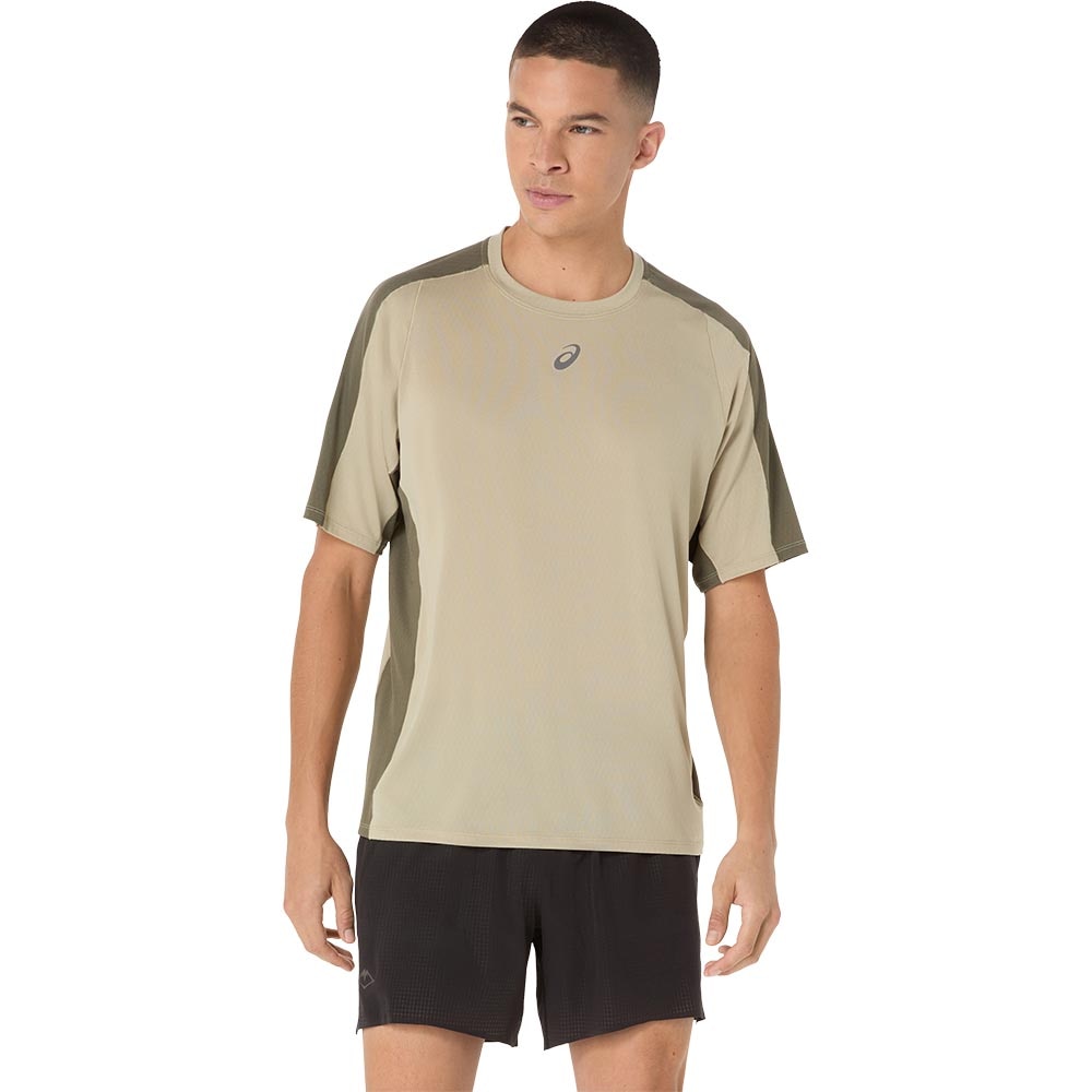 Asics FujiTrail Elite Kortermet Trøye Herre Grønn/Beige