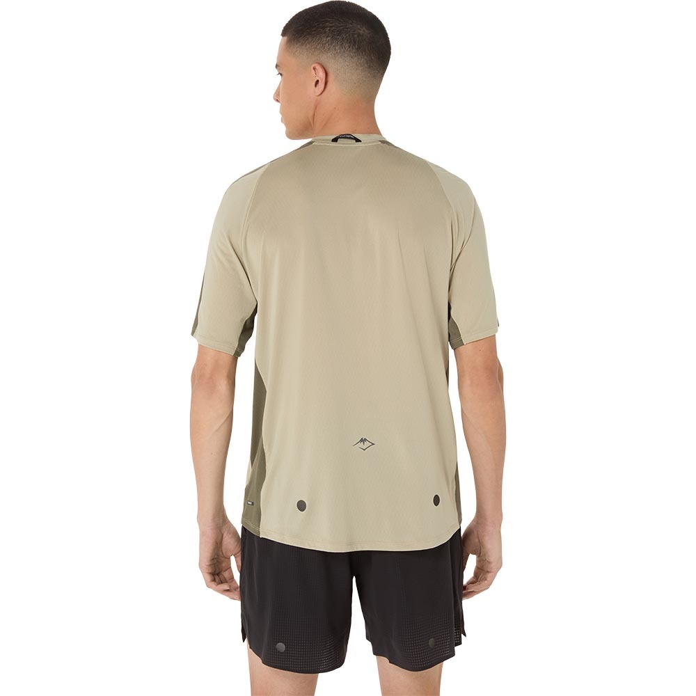 Asics FujiTrail Elite Kortermet Trøye Herre Grønn/Beige