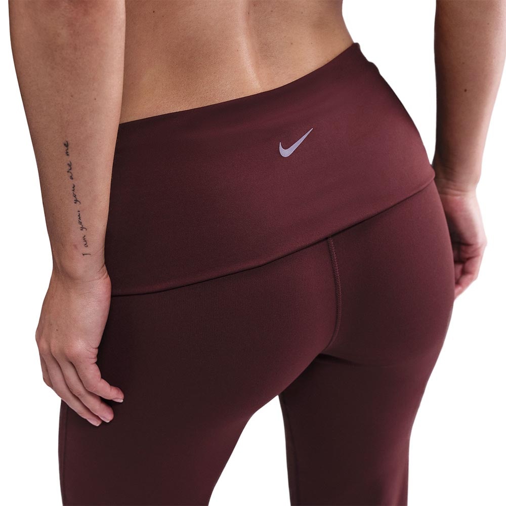 Nike Dri-Fit One High-Rise Flare Bukse Dame Burgunder