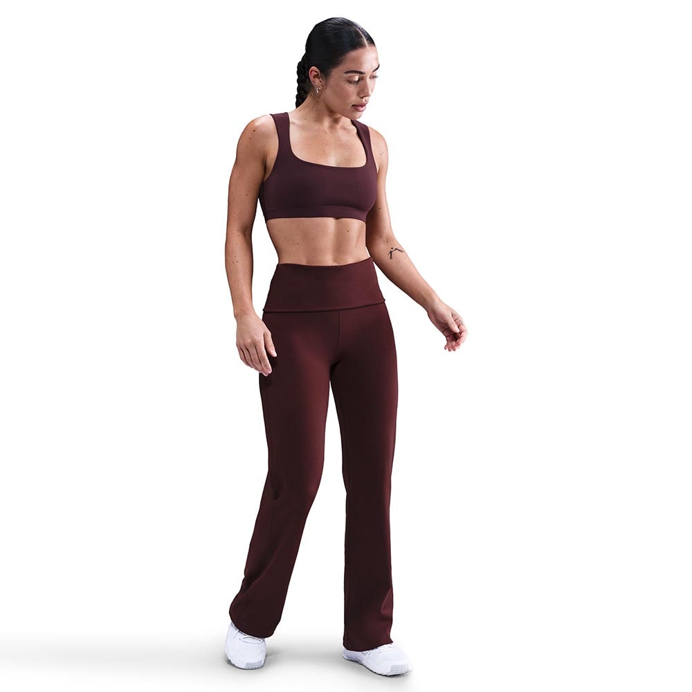 Nike Dri-Fit One High-Rise Flare Bukse Dame Burgunder