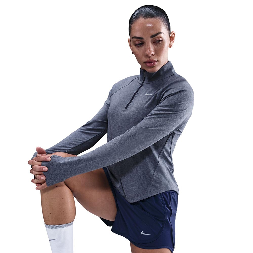 Nike Dri-Fit Tempo Half-Zip Langermet Trøye Dame Blå/Grå