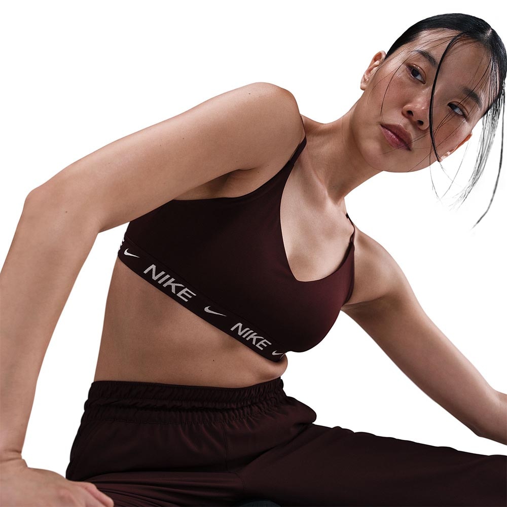 Nike Dri-Fit Indy Light Support Sports-BH Burgunder/Hvit