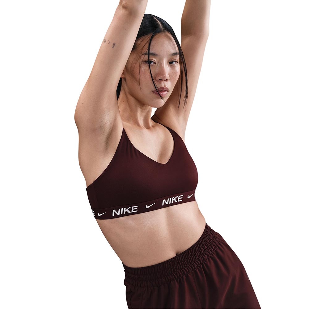 Nike Dri-Fit Indy Light Support Sports-BH Burgunder/Hvit