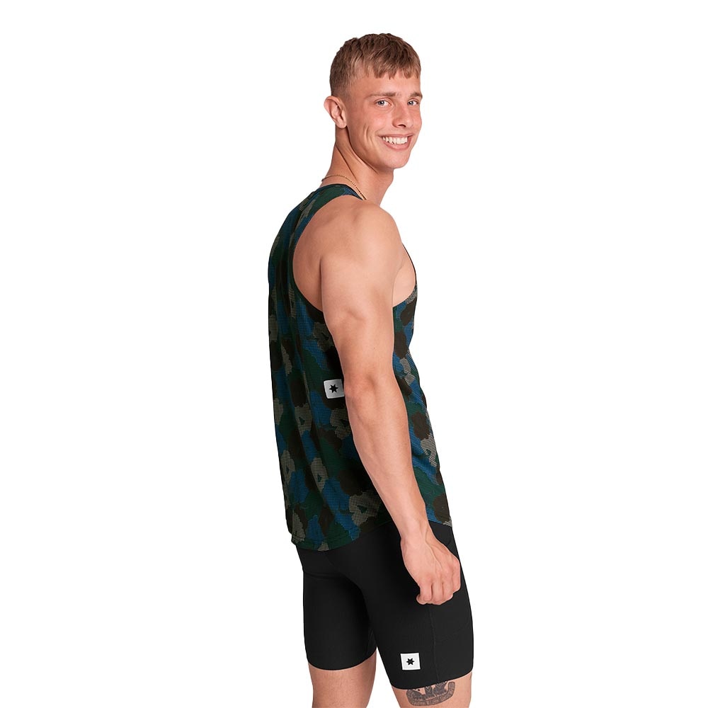 Saysky Flower Combat Singlet Herre Blå/Flerfarget
