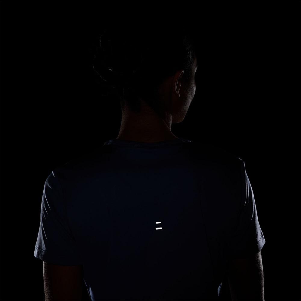 Nike Dri-Fit Tempo Swoosh Run Kortermet Trøye Dame Lilla/Hvit