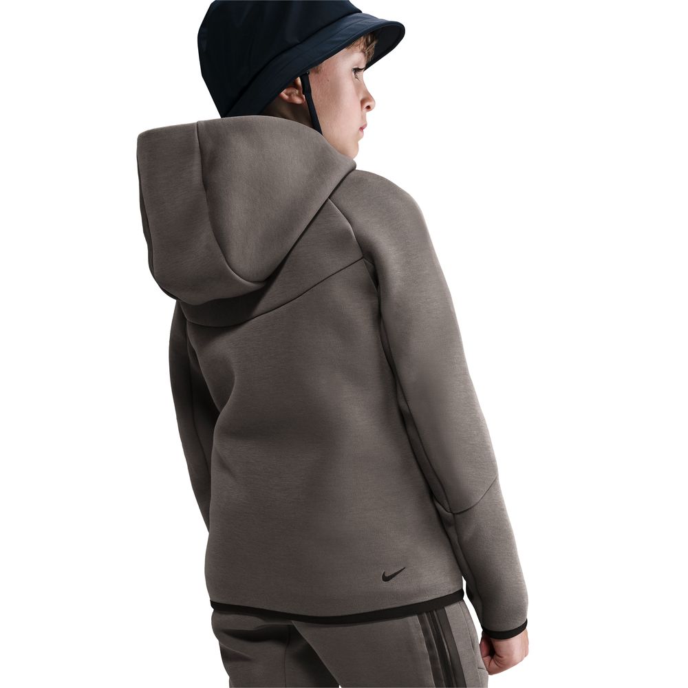 Nike NSW Tech Fleece Full-Zip Hettegenser Barn Brun/Grå