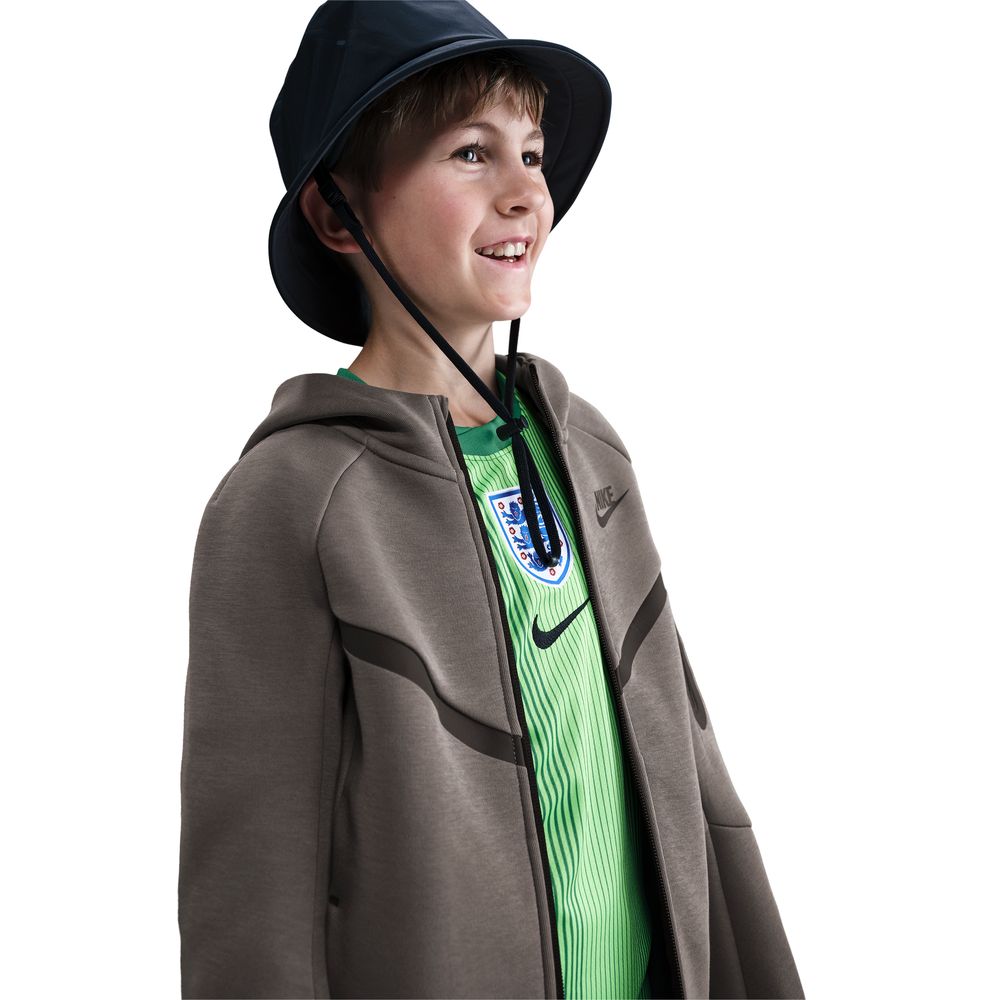 Nike NSW Tech Fleece Full-Zip Hettegenser Barn Brun/Grå