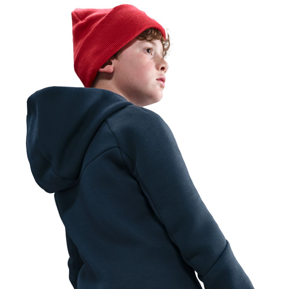Nike NSW Tech Fleece Full-Zip Hettegenser Barn Marine/Sort