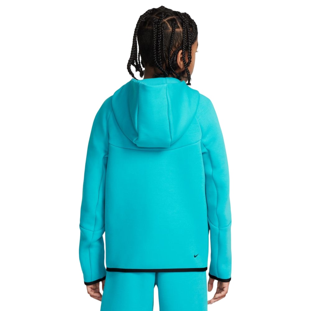 Nike NSW Tech Fleece Full-Zip Hettegenser Barn Turkis/Sort
