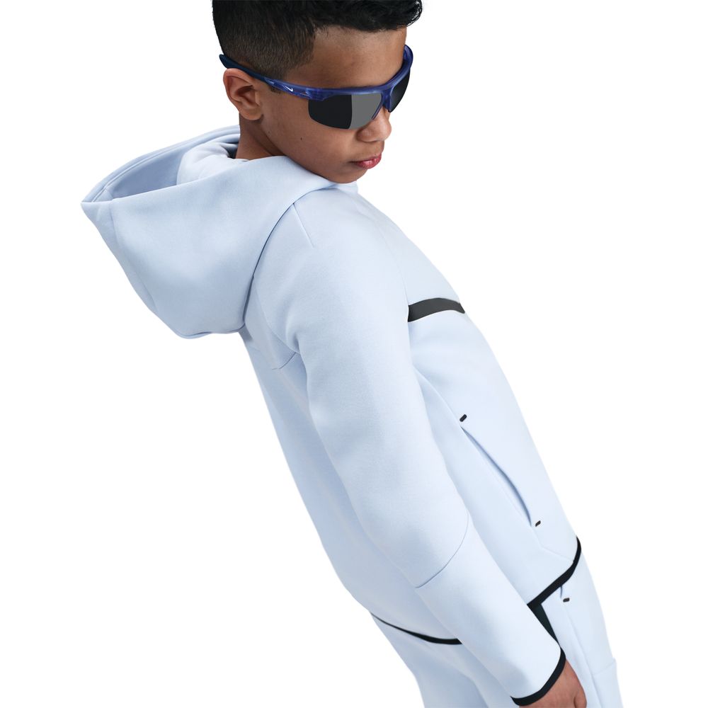 Nike NSW Tech Fleece Full-Zip Hettegenser Barn Lyseblå/Sort