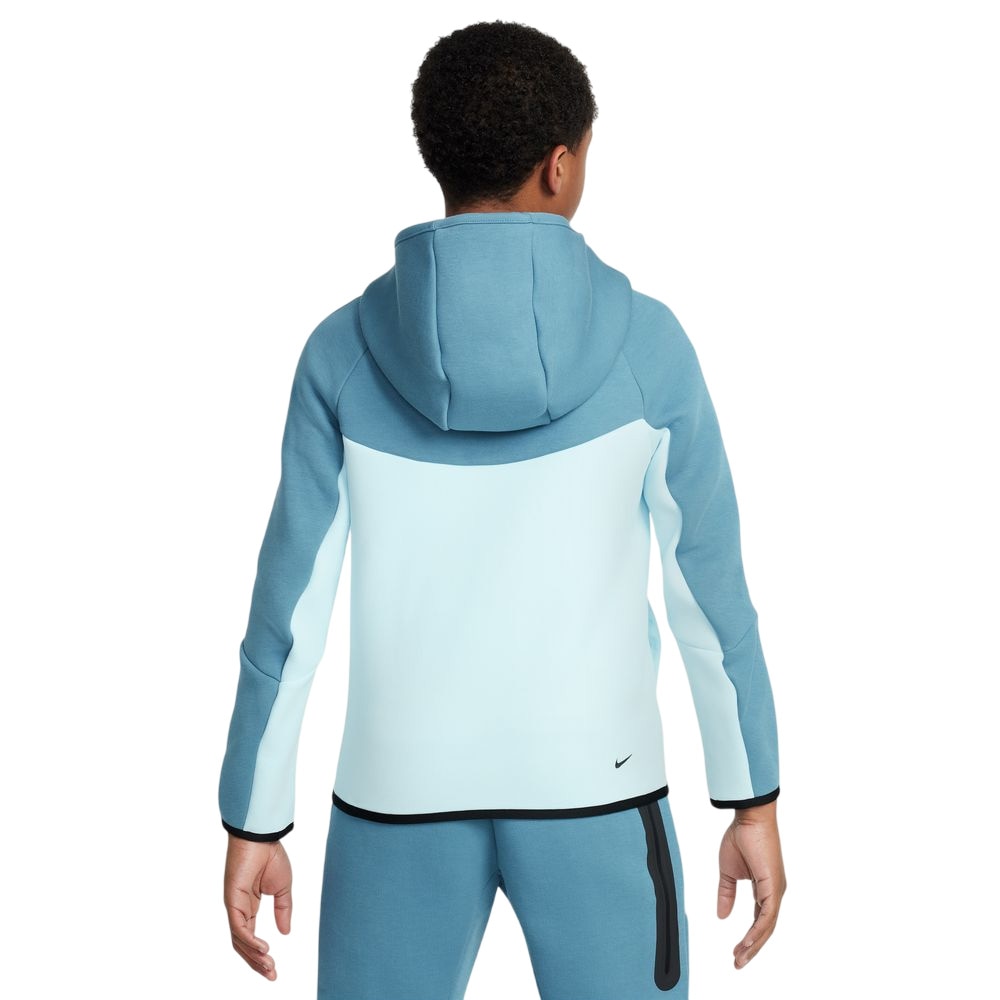 Nike NSW Tech Fleece Full-Zip Hettegenser Barn Blå/Sort