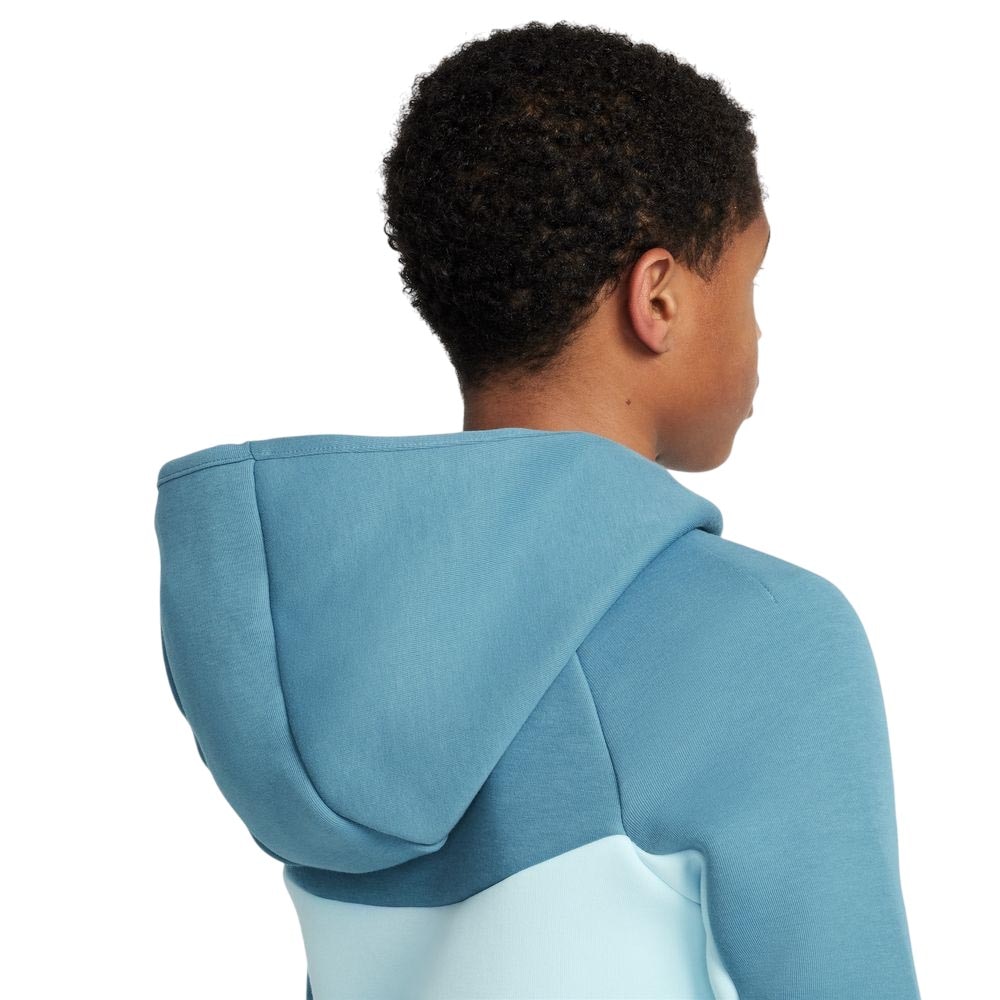Nike NSW Tech Fleece Full-Zip Hettegenser Barn Blå/Sort