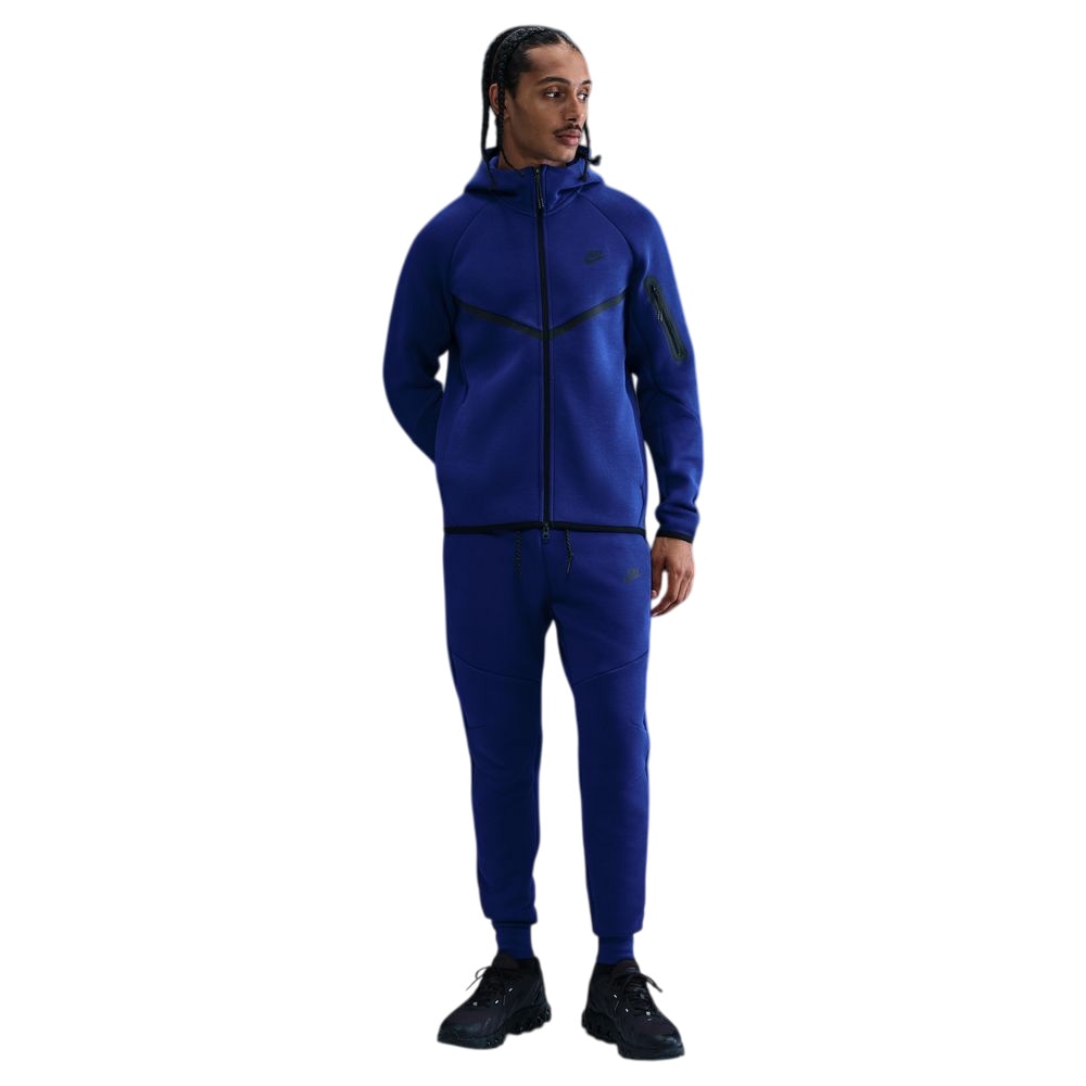 Nike NSW Tech Fleece Full-Zip Windrunner Hettegenser Mørkeblå/Sort