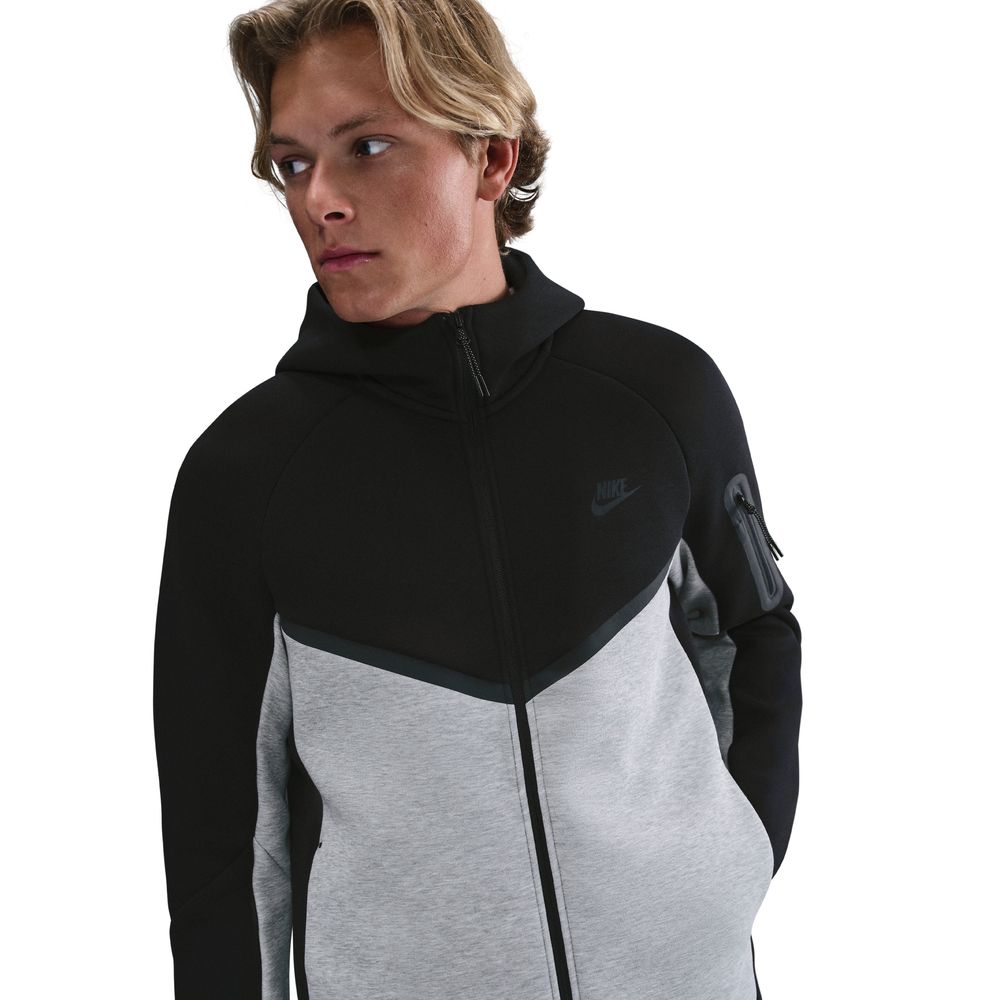 Nike NSW Tech Fleece Full-Zip Windrunner Hettegenser Grå/Sort