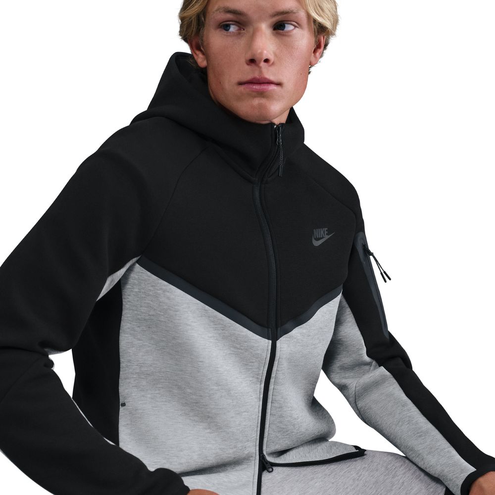 Nike NSW Tech Fleece Full-Zip Windrunner Hettegenser Grå/Sort