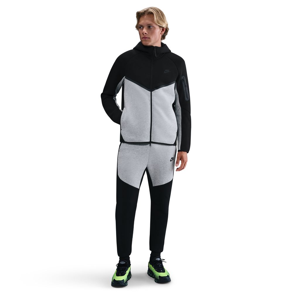Nike NSW Tech Fleece Full-Zip Windrunner Hettegenser Grå/Sort