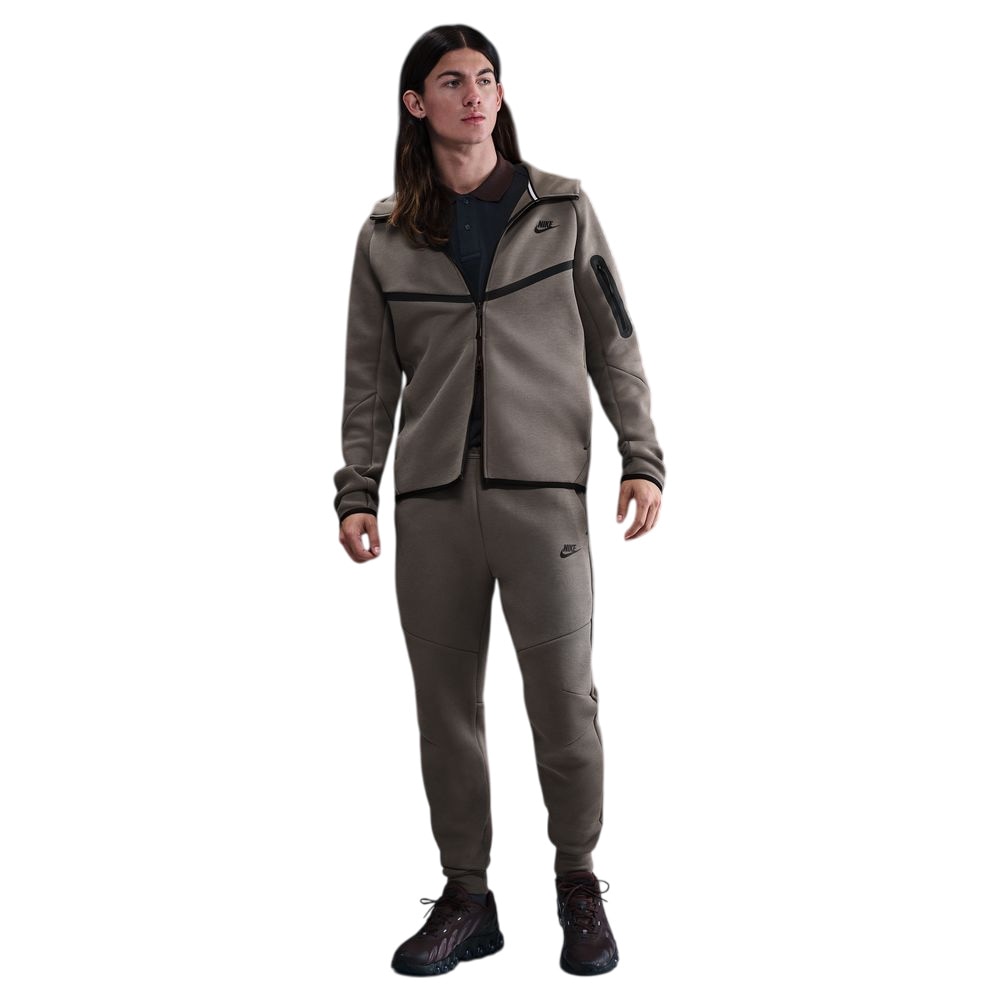 Nike NSW Tech Fleece Full-Zip Windrunner Hettegenser Brun/Grå