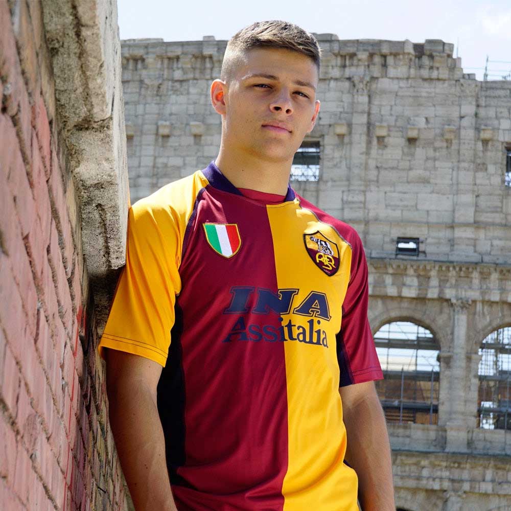 Copa AS Roma 2001-2002 Retro Fotballdrakt Hjemme