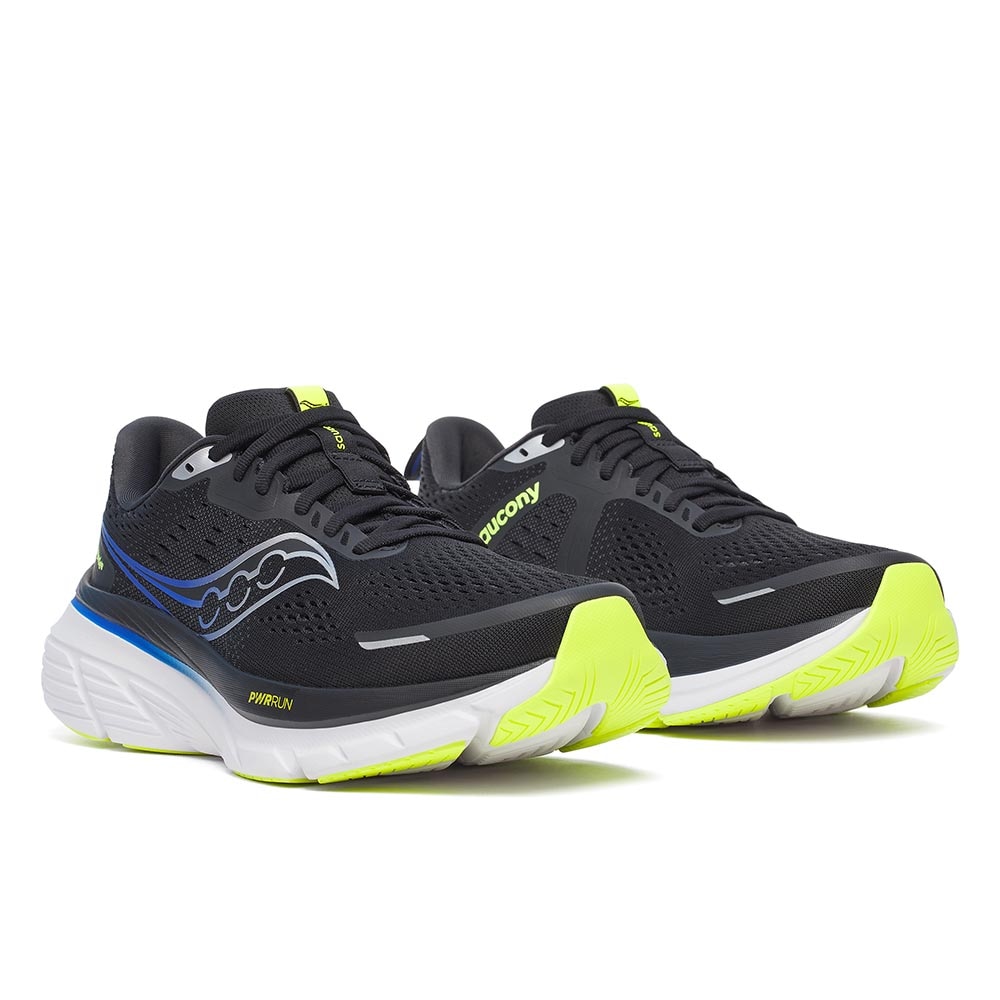 Saucony Guide 18 Joggesko Herre Sort/Gul/Blå