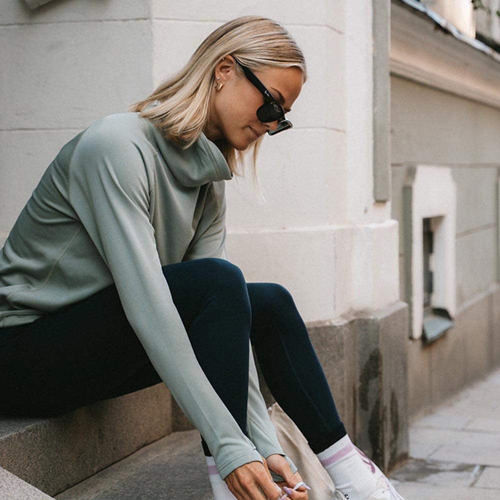YMR Track Club Åsunden Funnel Neck Langermet Trøye Dame Mint